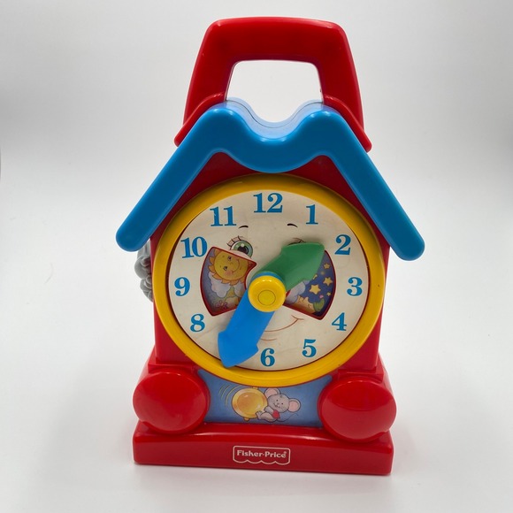 Fisher Price Teaching Clock 1994 Educational Toy Learning Time Works VIDEO - Picture 1 of 8